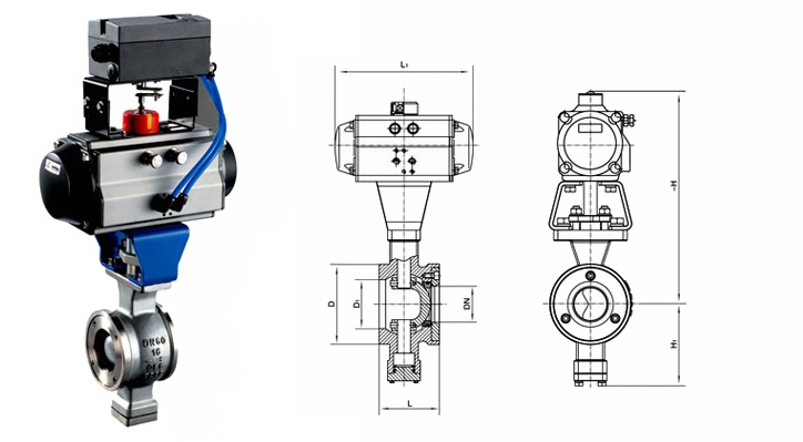 VQ670(F/H/Y)對(duì)夾式氣動(dòng)V型球閥結(jié)構(gòu)圖 V型球閥(圖4)