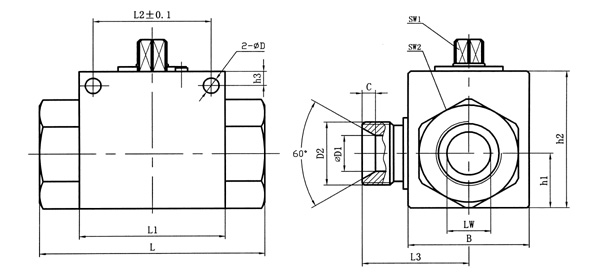 二位三通高壓球閥(圖1)