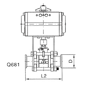 Q681F氣動(dòng)三片式快裝球閥(圖1)
