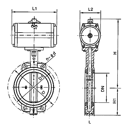 氣動襯膠中線真空蝶閥(圖1) 氣動襯膠中線真空蝶閥(圖1)