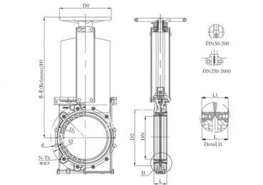 PZ973H電動刀型閘閥(圖1) PZ973H電動刀型閘閥(圖1)